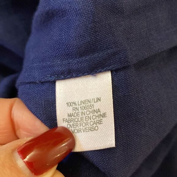 Calypso St. Barth linen Navy Dress with Lime Accents, S - Picture 9 of 9